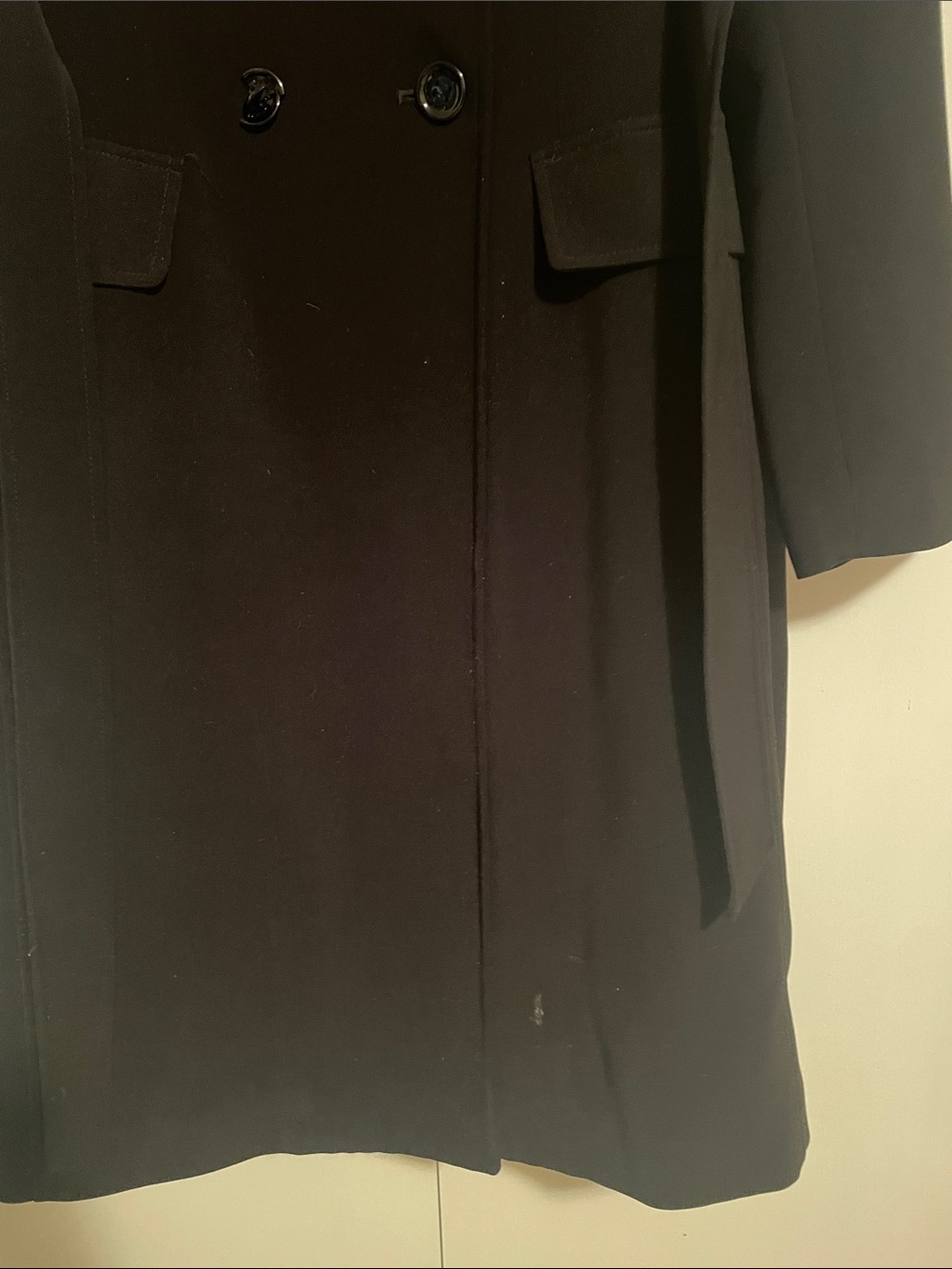 Calvin Klein Black Double-Breasted Belted Trench Coat Size S - Picture 8 of 9